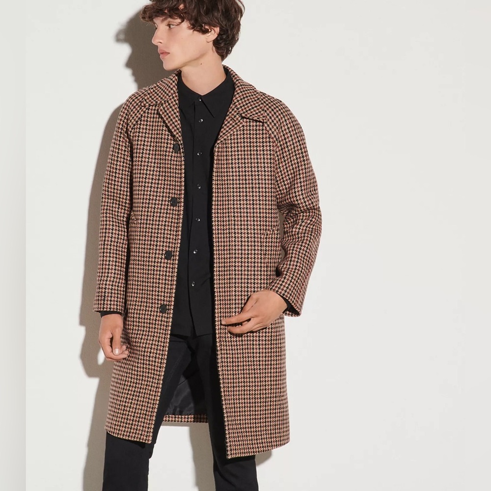 NEW Sandro Paris Camille Wool Houndstooth Coat Medium